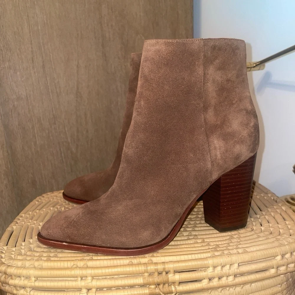 Sam Edelman Tan Suede Leather Heeled Ankle Boot Women's Size 10